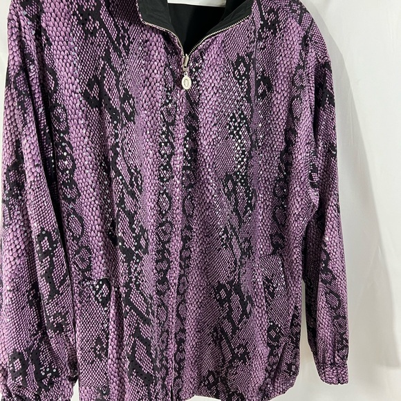 Purple Bomber Jacket with Snakeskin Print reversible! - Picture 4 of 11